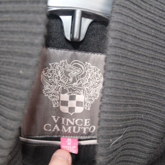 NEW Vince Camuto Women's Medium Belted Wool Blend Midi Trench Coat Winter Black - Picture 5 of 12